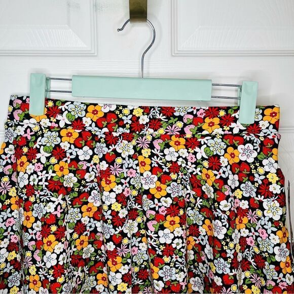 Modcloth Excellence Attained Mini Skirt Floral ALine Skirt Red Fruit Print NWT M - Picture 5 of 11